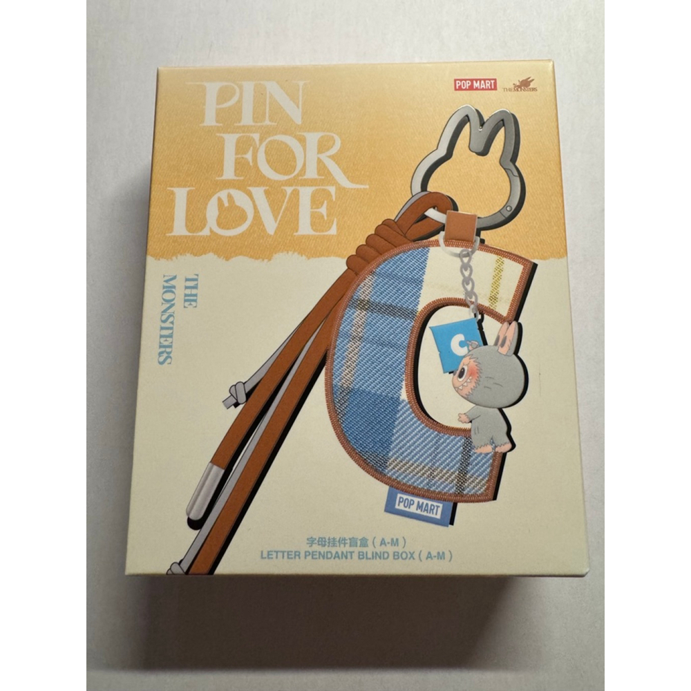 POP MART The Monsters Letter G Pin for Love Confirmed Keychain Pendant